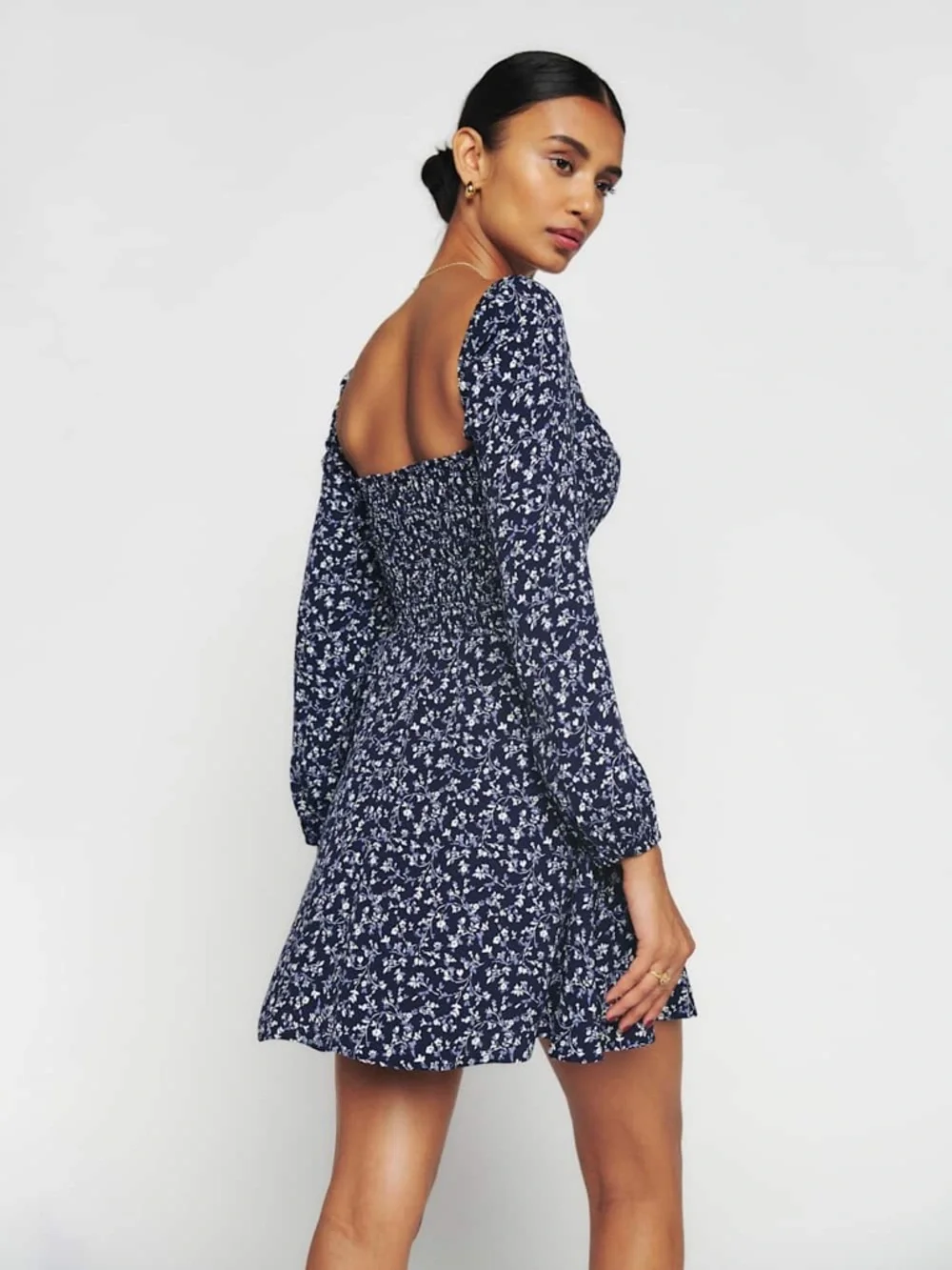 Reformation Mochi Floral-print Mini Dress In‎ Twilight Size 8